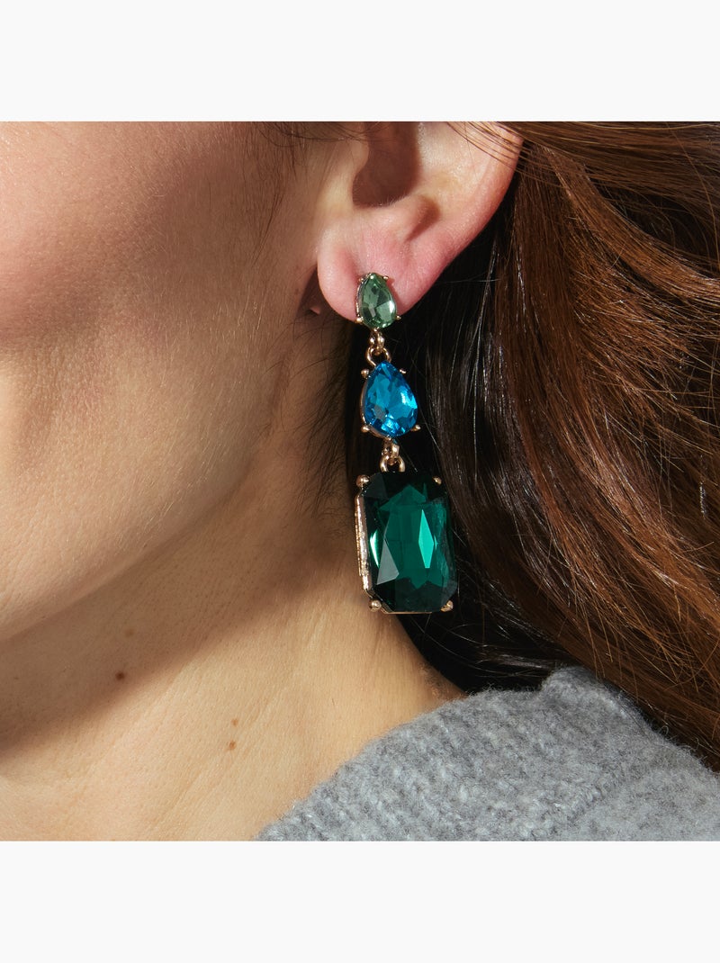 Boucles d'oreilles Luxenter Lali et plaqué or 18k Vert - Kiabi