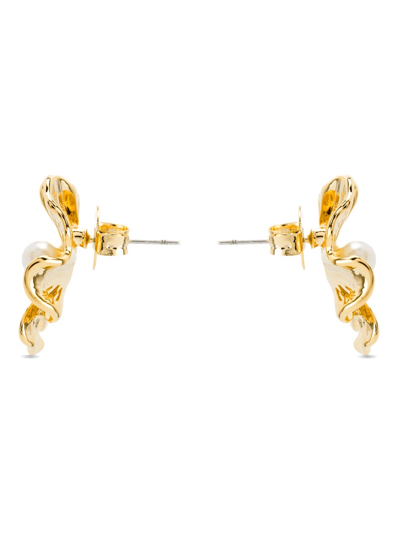 Boucles d'oreilles Luxenter Leod plaqué or 18 carats Blanc - Kiabi