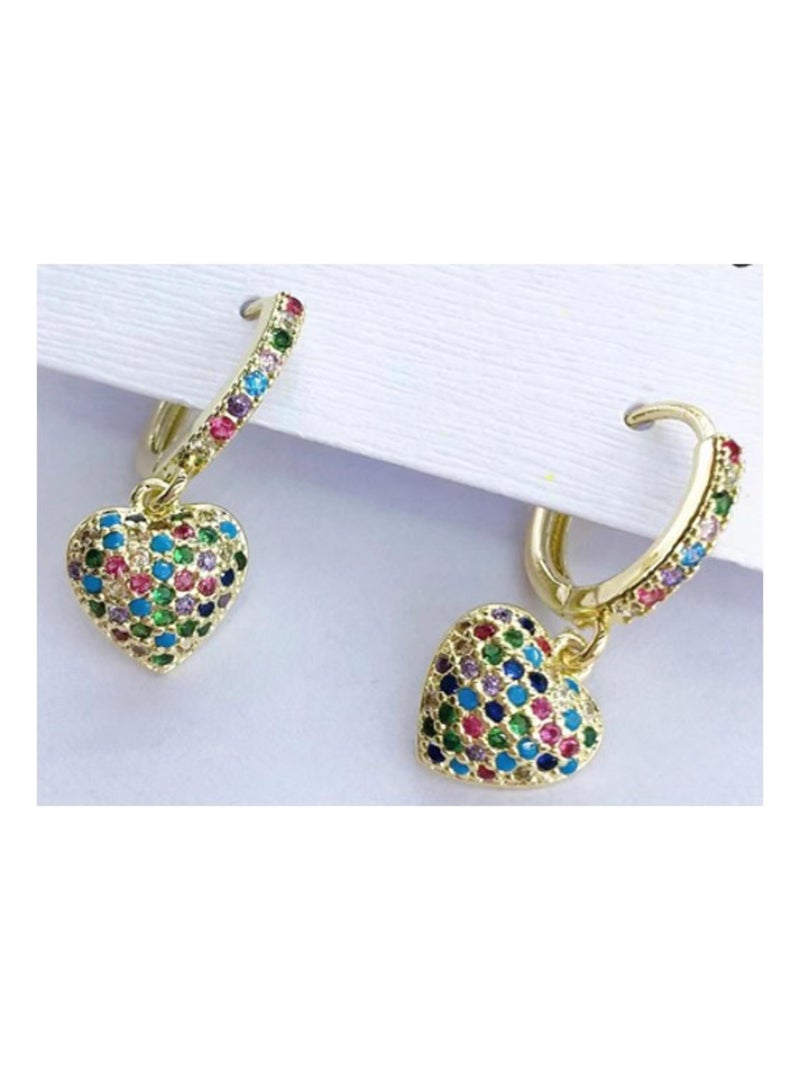 Boucles d'oreilles Luxenter Lethrax et plaqué or 18k Multicolore - Kiabi