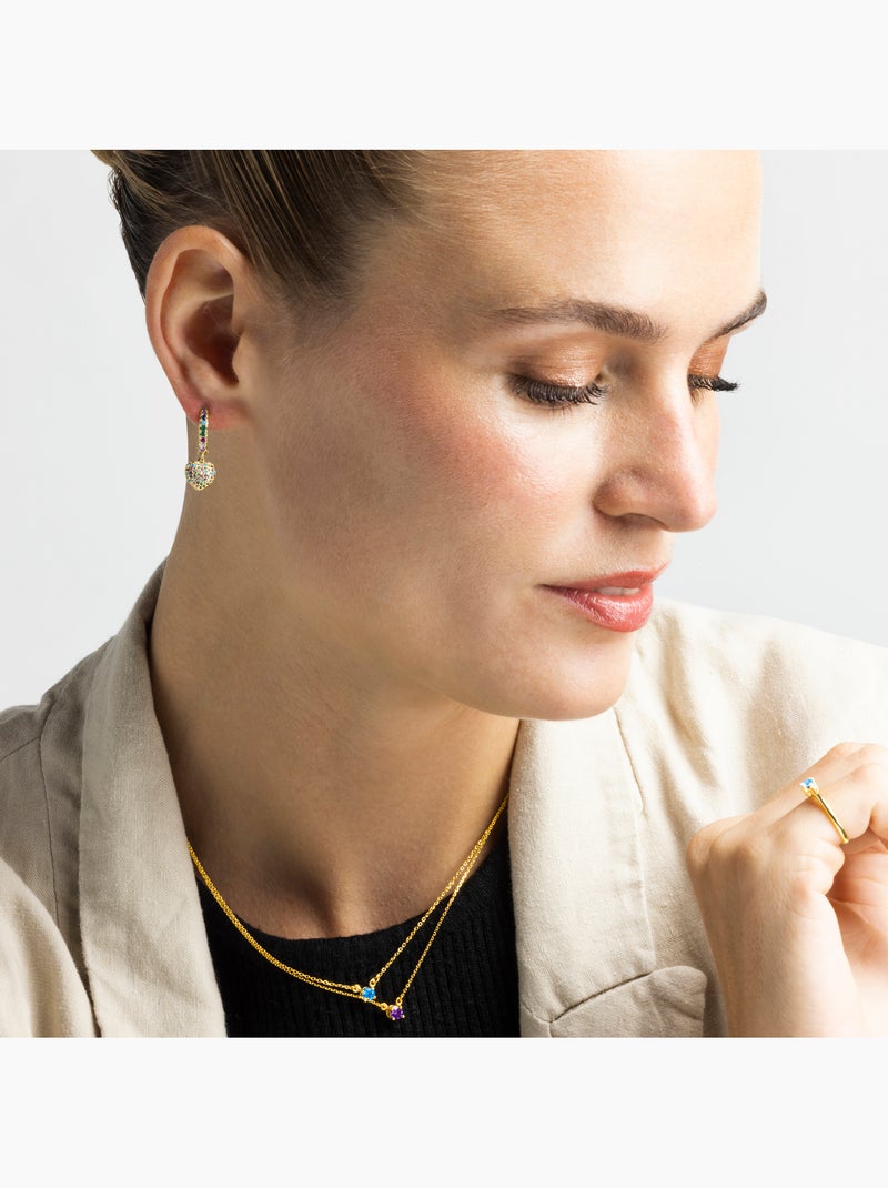 Boucles d'oreilles Luxenter Lethrax et plaqué or 18k Multicolore - Kiabi