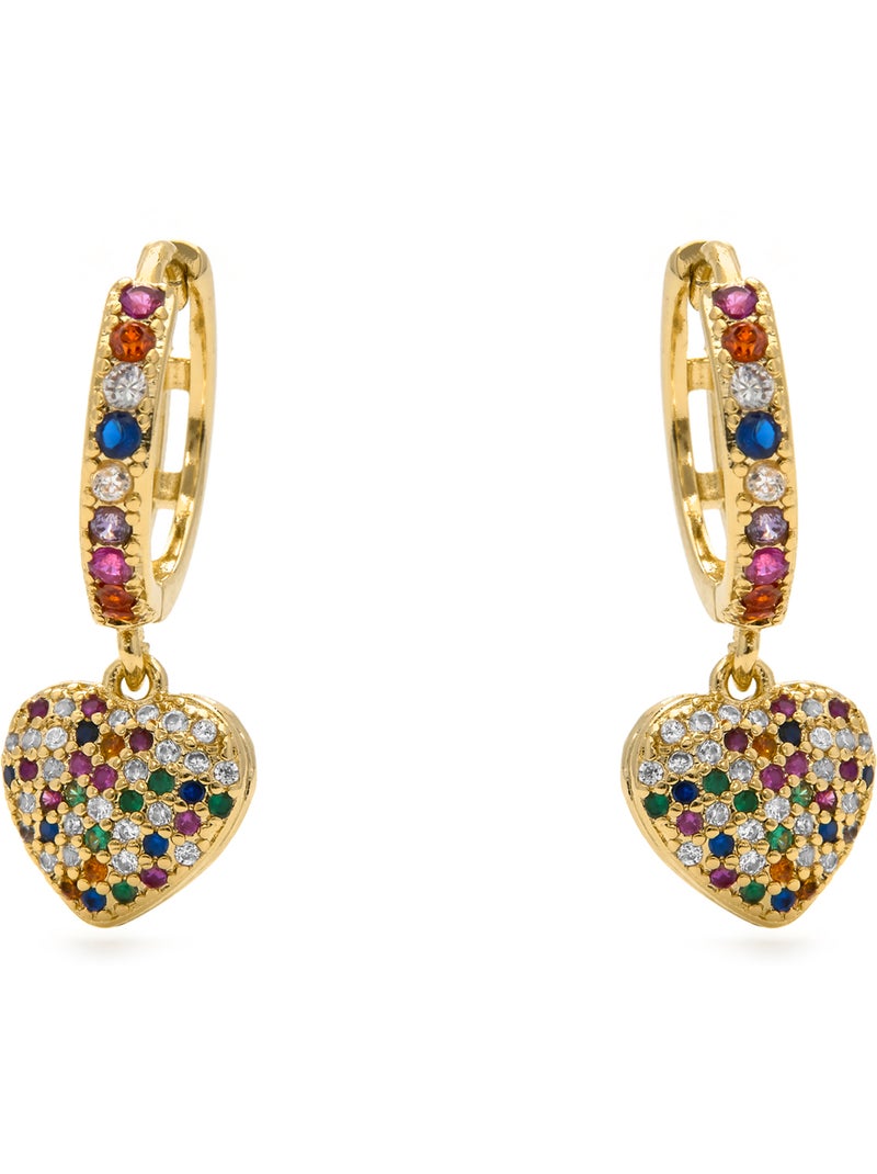 Boucles d'oreilles Luxenter Lethrax et plaqué or 18k Multicolore - Kiabi