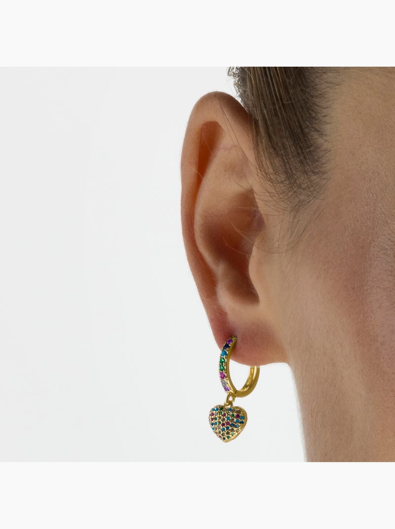 Boucles d'oreilles Luxenter Lethrax et plaqué or 18k Multicolore - Kiabi