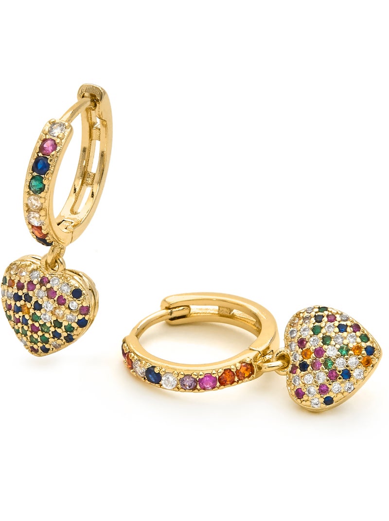 Boucles d'oreilles Luxenter Lethrax et plaqué or 18k Multicolore - Kiabi