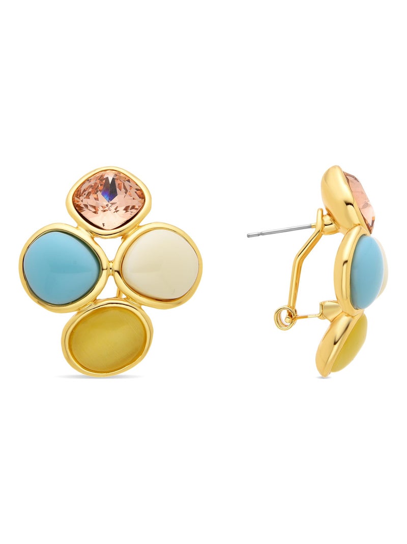 Boucles d'oreilles Luxenter Lezu et plaqué or 18k Multicolore - Kiabi