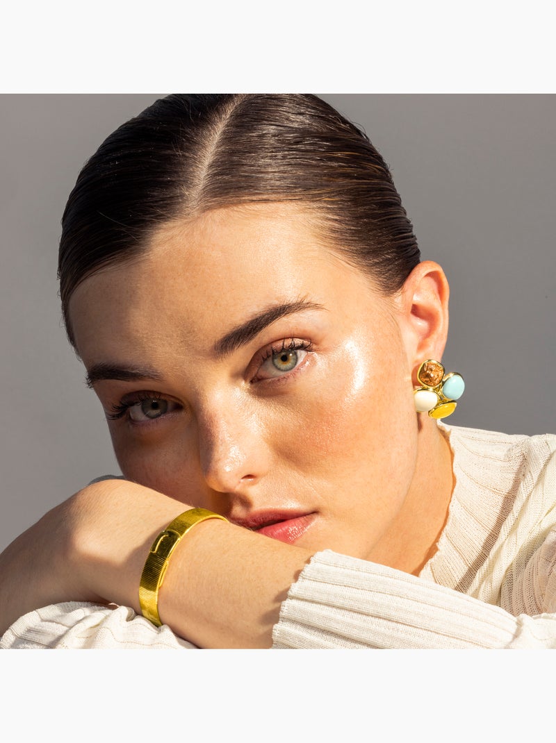 Boucles d'oreilles Luxenter Lezu et plaqué or 18k Multicolore - Kiabi