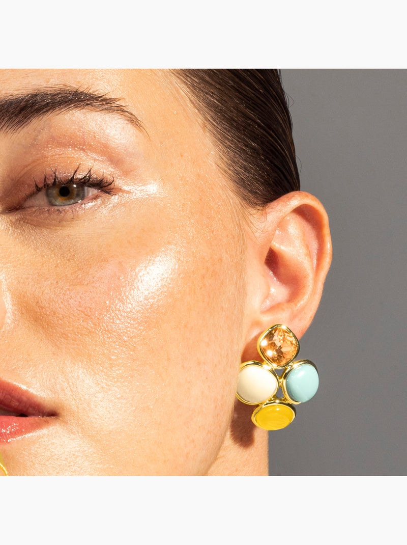 Boucles d'oreilles Luxenter Lezu et plaqué or 18k Multicolore - Kiabi