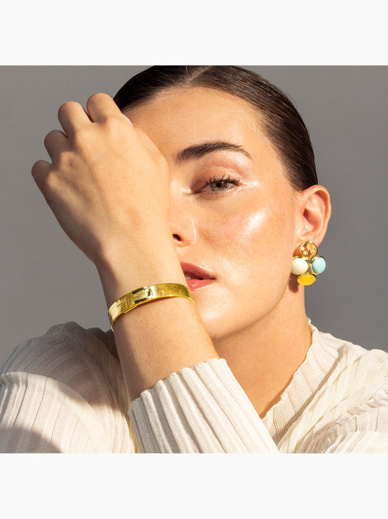 Boucles d'oreilles Luxenter Lezu et plaqué or 18k Multicolore - Kiabi