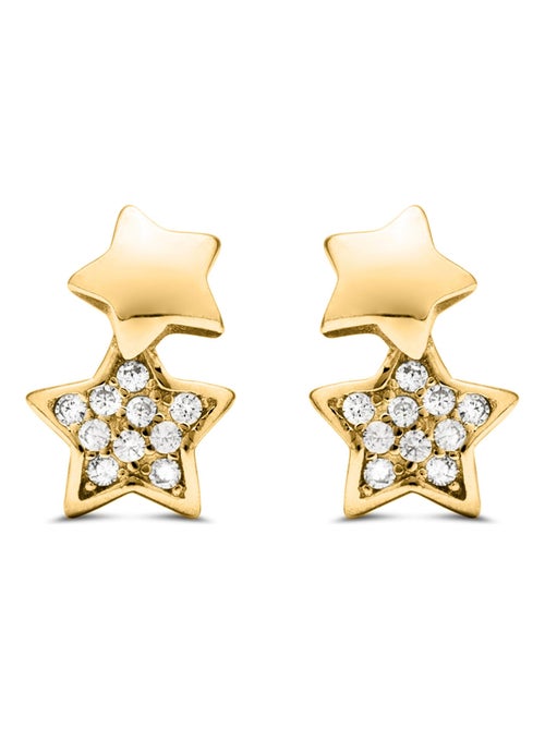 Boucles d'oreilles Luxenter Lili en argent sterling 925 et zircons brillants finis en or jaune 18kt - Kiabi