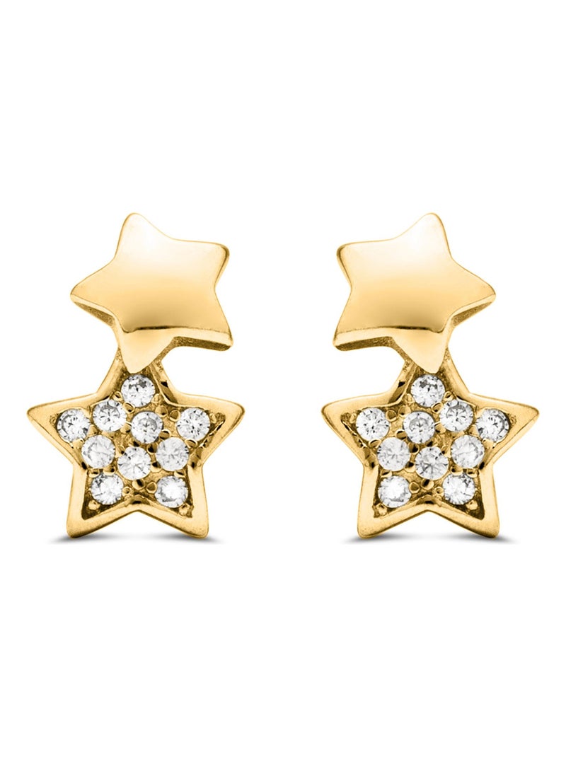 Boucles d'oreilles Luxenter Lili en argent sterling 925 et zircons brillants finis en or jaune 18kt Argent - Kiabi