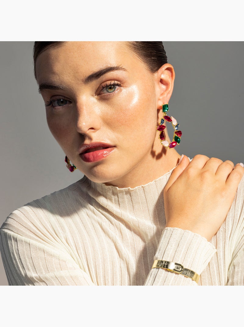 Boucles d'oreilles Luxenter Moken et plaqué or 18k Blanc - Kiabi