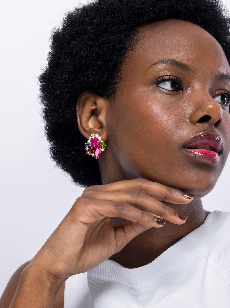 Boucles d'oreilles Luxenter Mutaj et plaqué or 18k Violet - Kiabi
