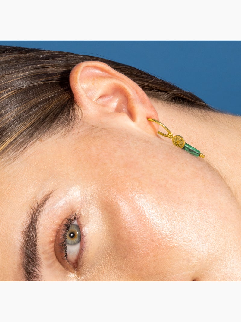 Boucles d'oreilles Luxenter Nadu finition or 18k Vert - Kiabi