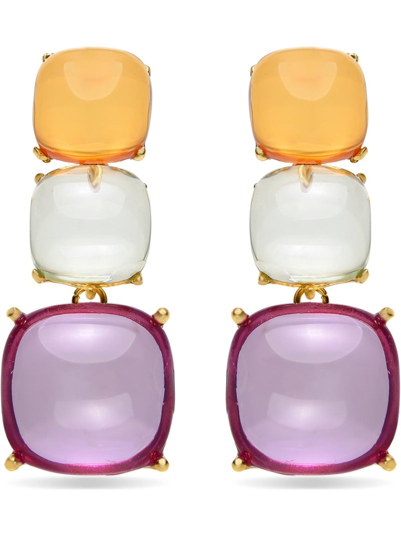 Boucles d'oreilles Luxenter Narion en or jaune 18 carats Multicolore - Kiabi