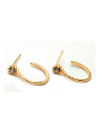 Boucles d'oreilles Luxenter Nazta en argent 925 et zircons brillants finis en or jaune 18K