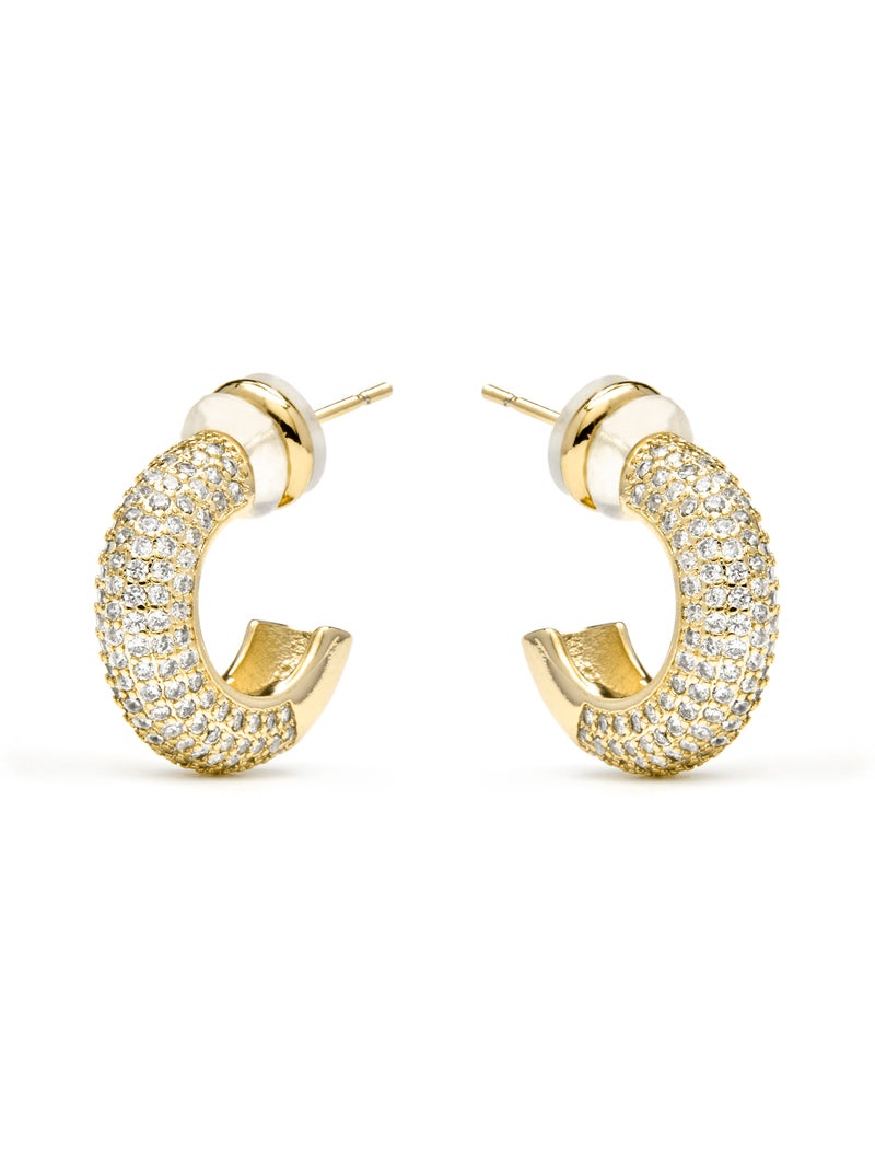 Boucles d'oreilles Luxenter Niras et plaqué or 18k Blanc - Kiabi