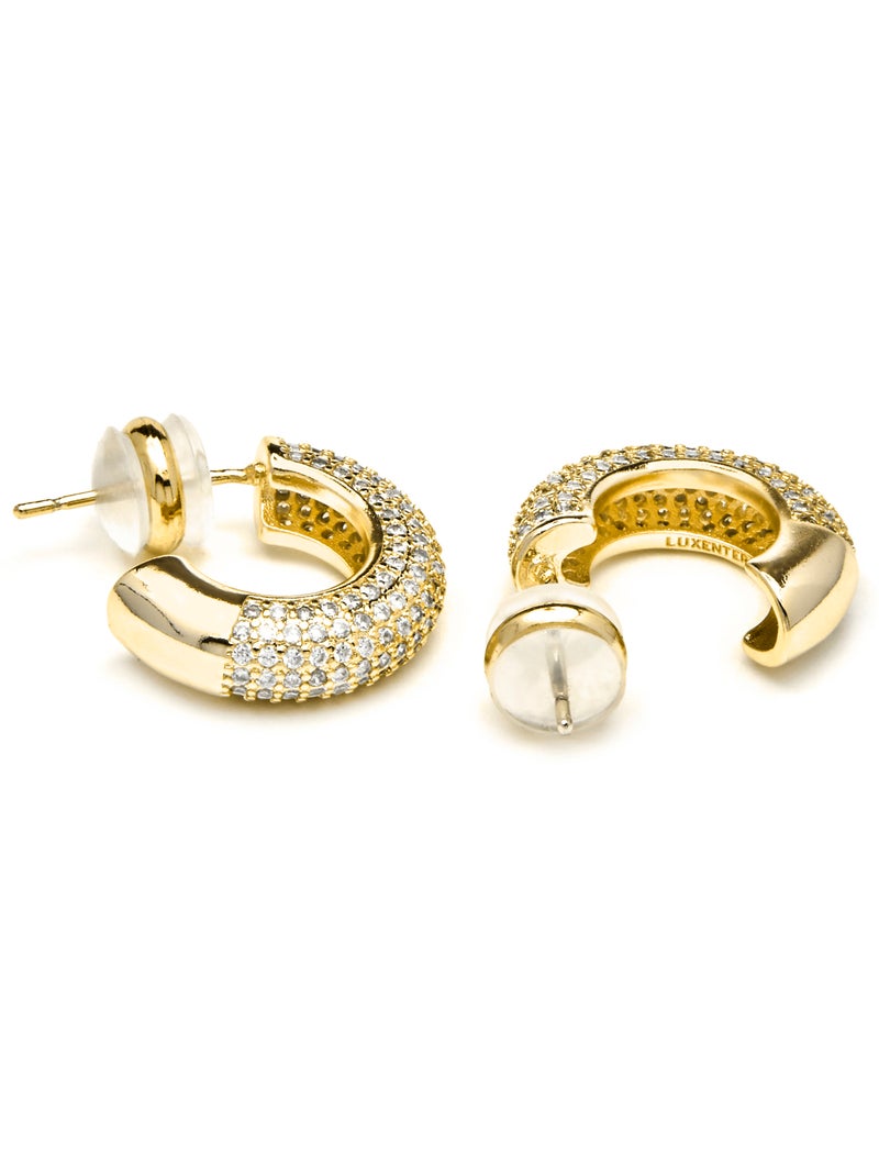 Boucles d'oreilles Luxenter Niras et plaqué or 18k Blanc - Kiabi