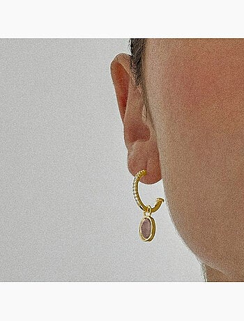 Boucles d'oreilles Luxenter Nyahau et plaqué or 18k avec cristaux mauves
