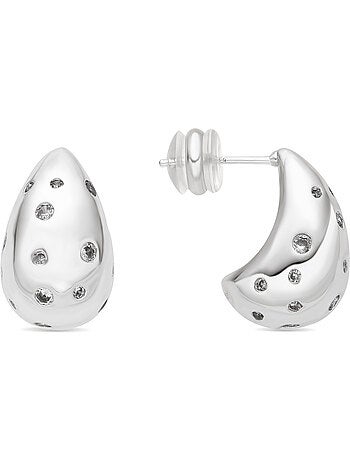 Boucles d'oreilles Luxenter Obow finition argentée