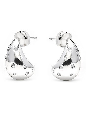 Boucles d'oreilles Luxenter Obow finition argentée