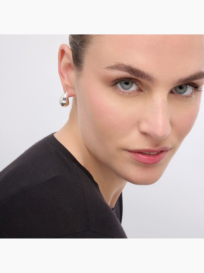 Boucles d'oreilles Luxenter Obow finition argentée Blanc - Kiabi