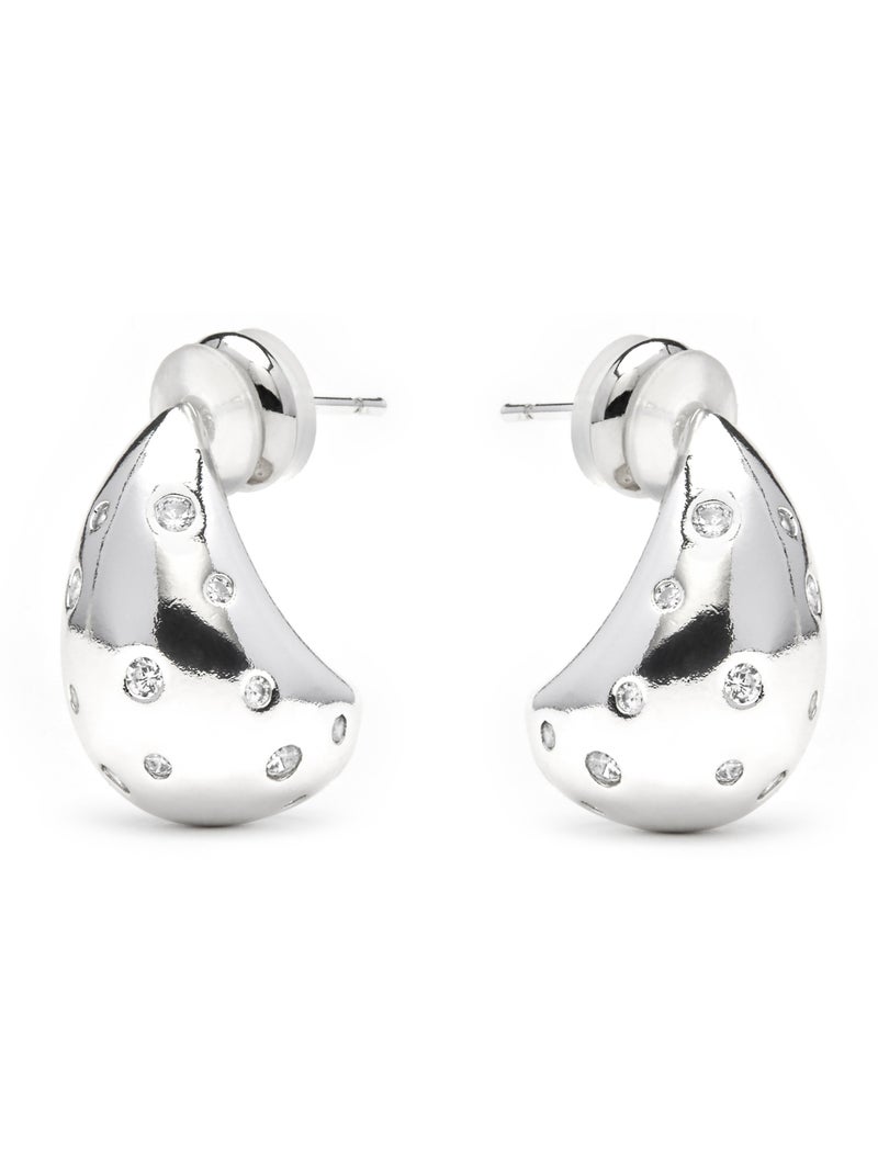 Boucles d'oreilles Luxenter Obow finition argentée Blanc - Kiabi