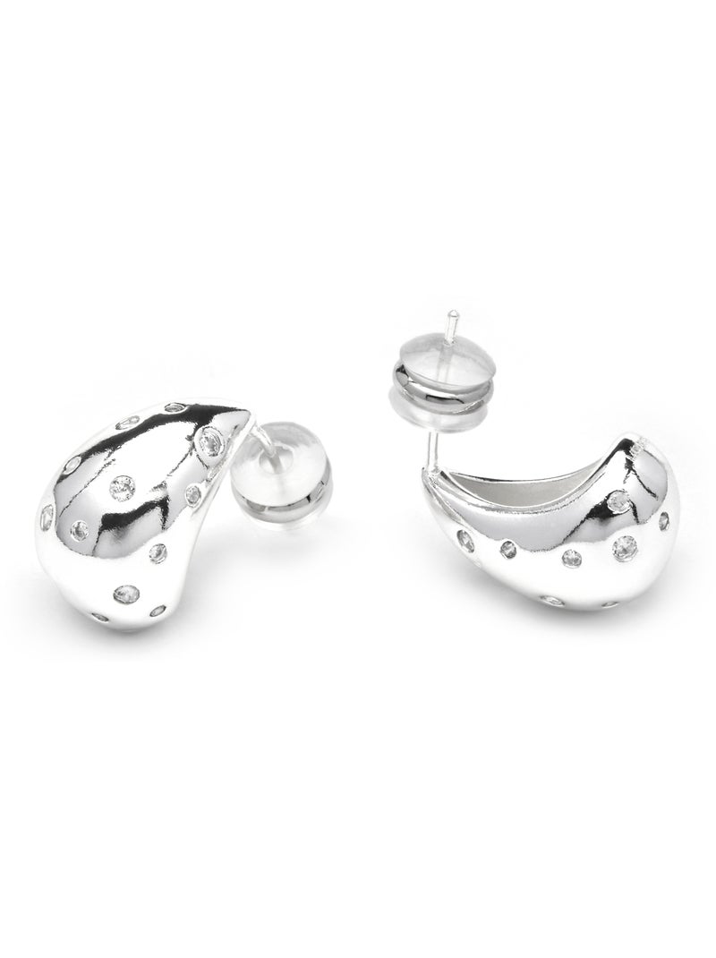 Boucles d'oreilles Luxenter Obow finition argentée Blanc - Kiabi