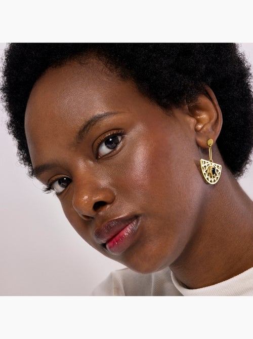 Boucles d'oreilles Luxenter Onyx finies et plaqué or 18k - Tawa - Kiabi