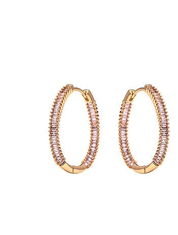 Boucles d'oreilles Luxenter or jaune 18k améthyste zircone cubique - Thaljo