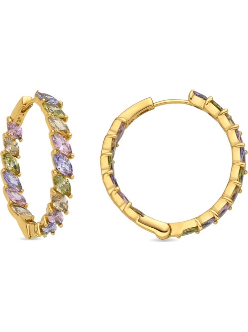 Boucles d'oreilles Luxenter Or jaune 18k et Zircon multicolore - Anroth - Kiabi Boucles d'oreilles Luxenter Or jaune 18k et Zircon multicolore - Anroth - Kiabi