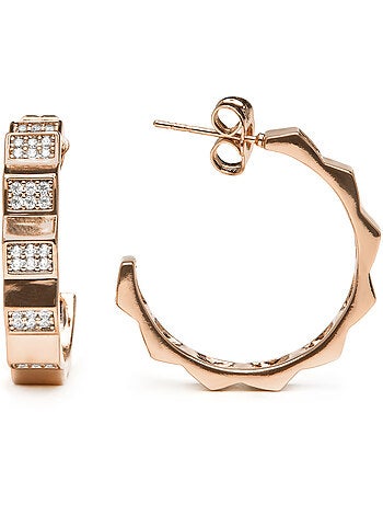 Boucles d'oreilles Luxenter Or jaune 18k et Zircone brillante - Yadio