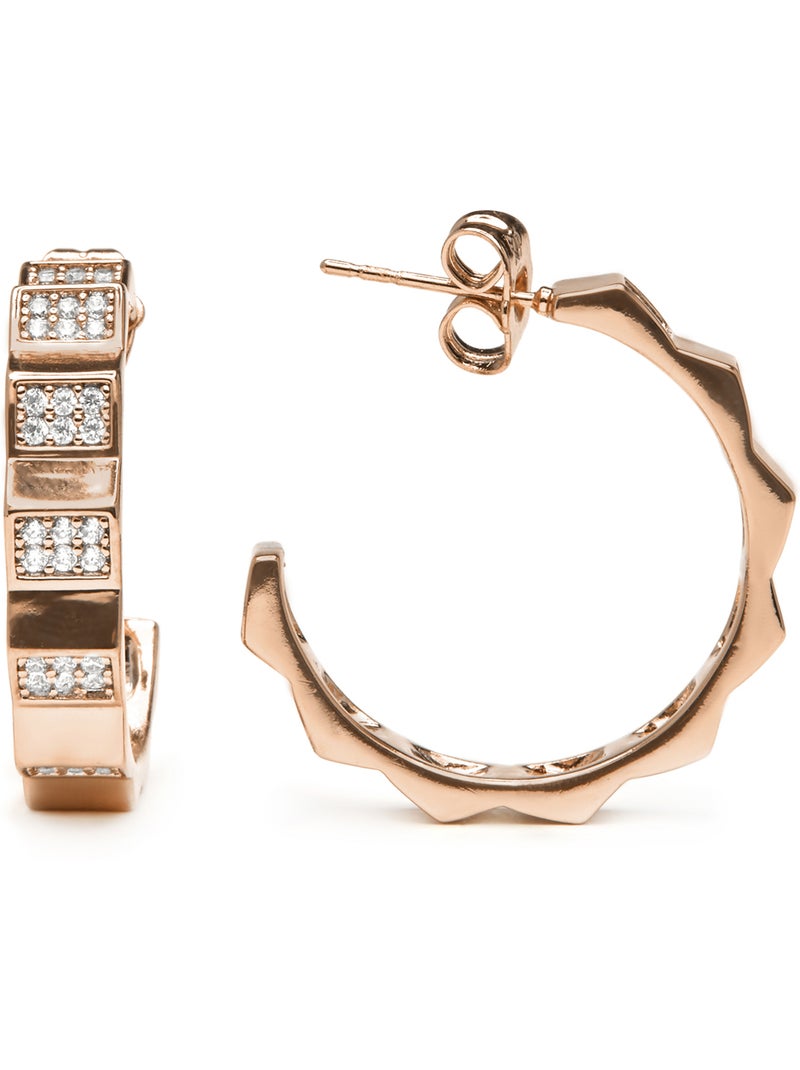 Boucles d'oreilles Luxenter Or jaune 18k et Zircone brillante - Yadio Argent - Kiabi