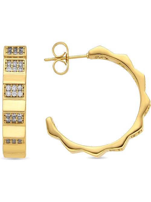 Boucles d'oreilles Luxenter Or jaune 18k et Zircone brillante - Yadio - Kiabi