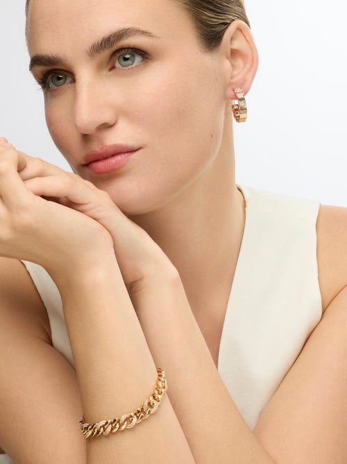 Boucles d'oreilles Luxenter Or jaune 18k et Zircone brillante - Yadio - Kiabi