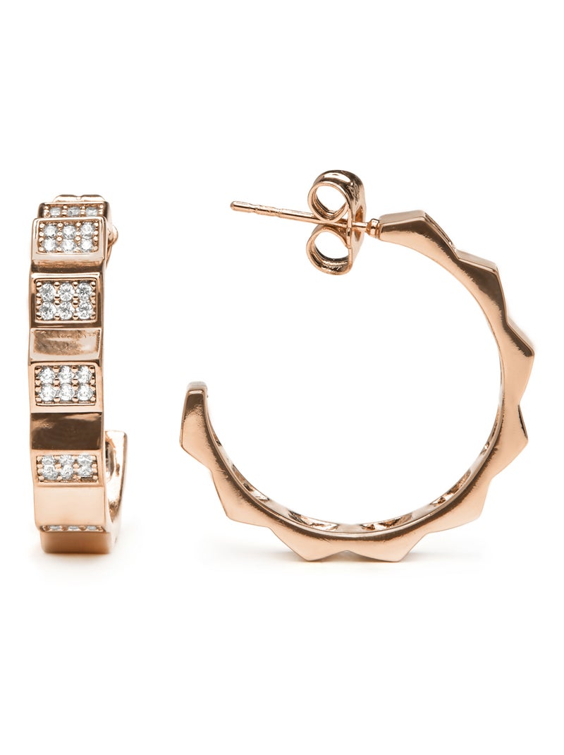 Boucles d'oreilles Luxenter Or jaune 18k et Zircone brillante - Yadio Blanc - Kiabi