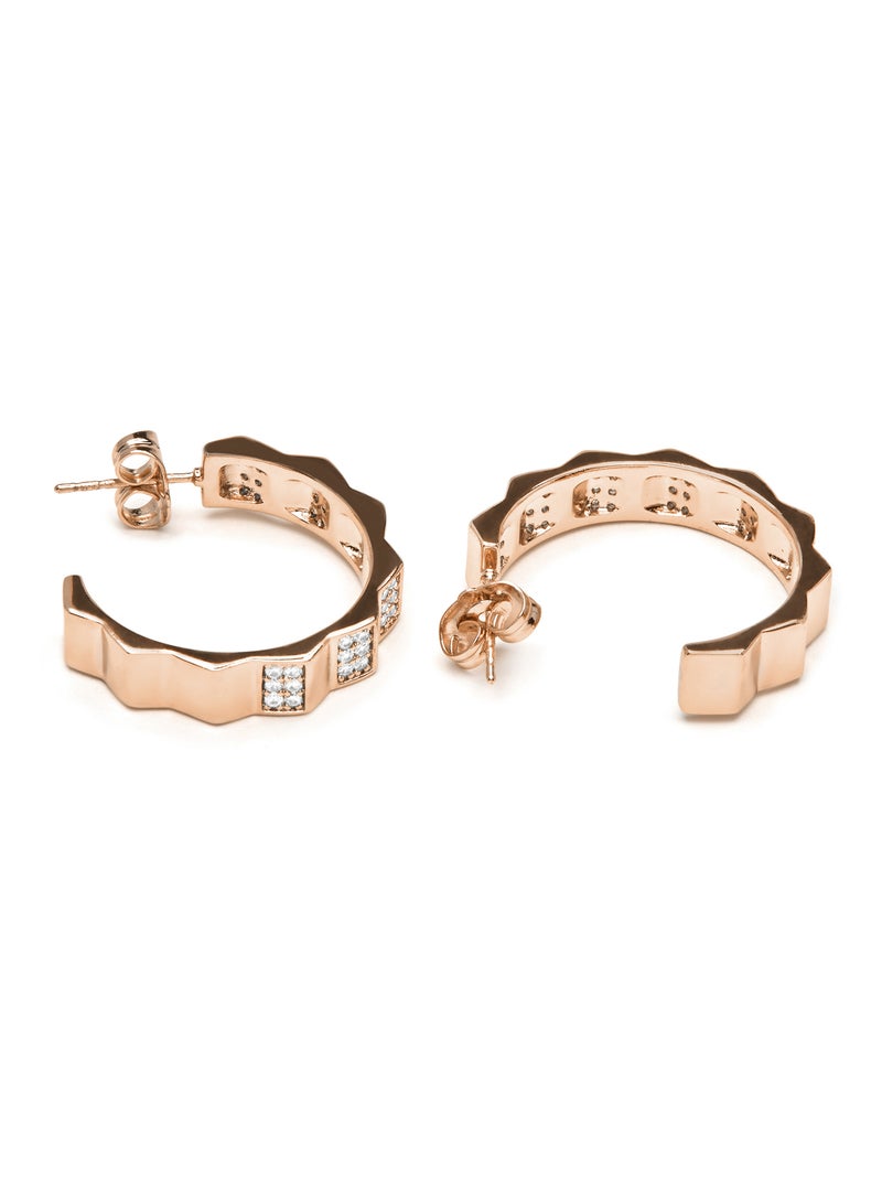 Boucles d'oreilles Luxenter Or jaune 18k et Zircone brillante - Yadio Blanc - Kiabi