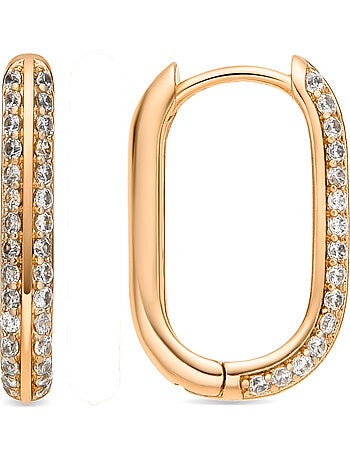 Boucles d'oreilles Luxenter Or jaune 18k et Zirconium brillant - Moer