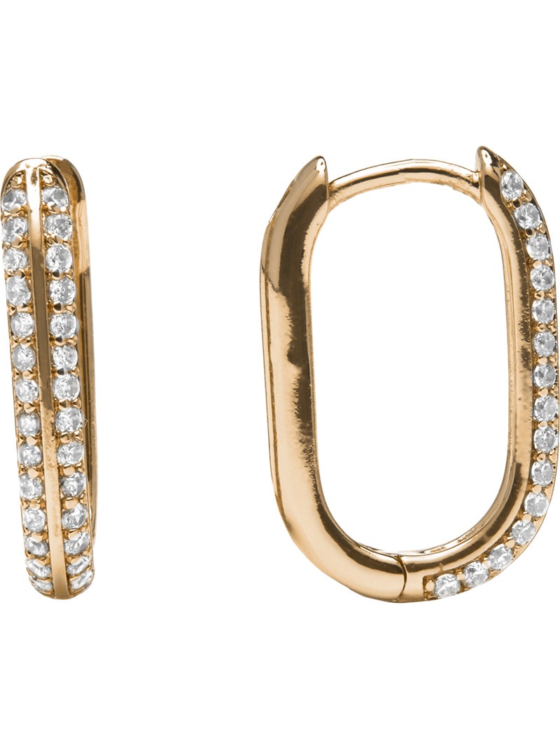 Boucles d'oreilles Luxenter Or jaune 18k et Zirconium brillant - Moer Argent - Kiabi
