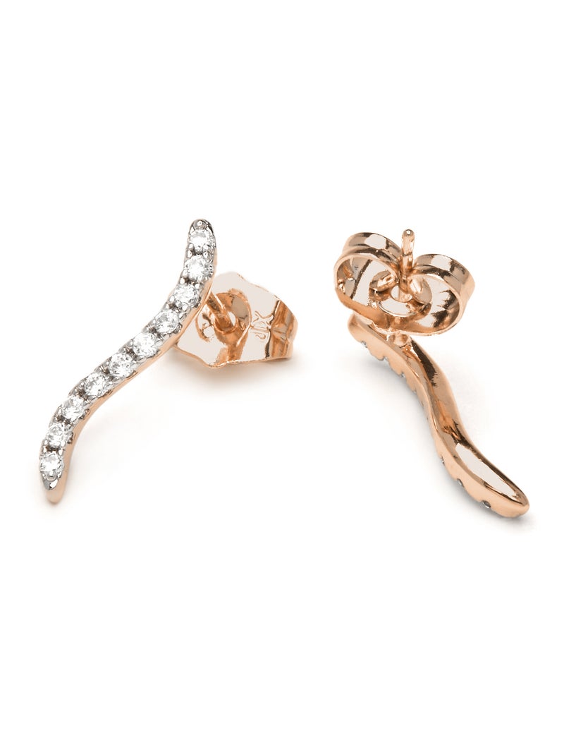 Boucles d'oreilles Luxenter Or jaune 18k et Zirconium brillant - Okus Blanc - Kiabi