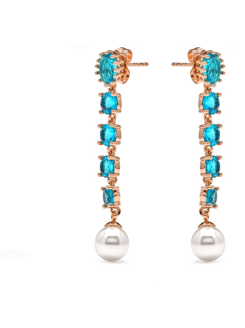 Boucles d'oreilles Luxenter or jaune 18k perles blanches - Mawey Argent - Kiabi