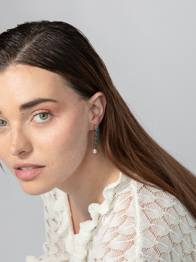 Boucles d'oreilles Luxenter or jaune 18k perles blanches - Mawey Blanc - Kiabi