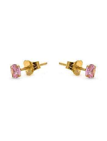 Boucles d'oreilles Luxenter Otieno Argent, Or A. et Améthyste Cz