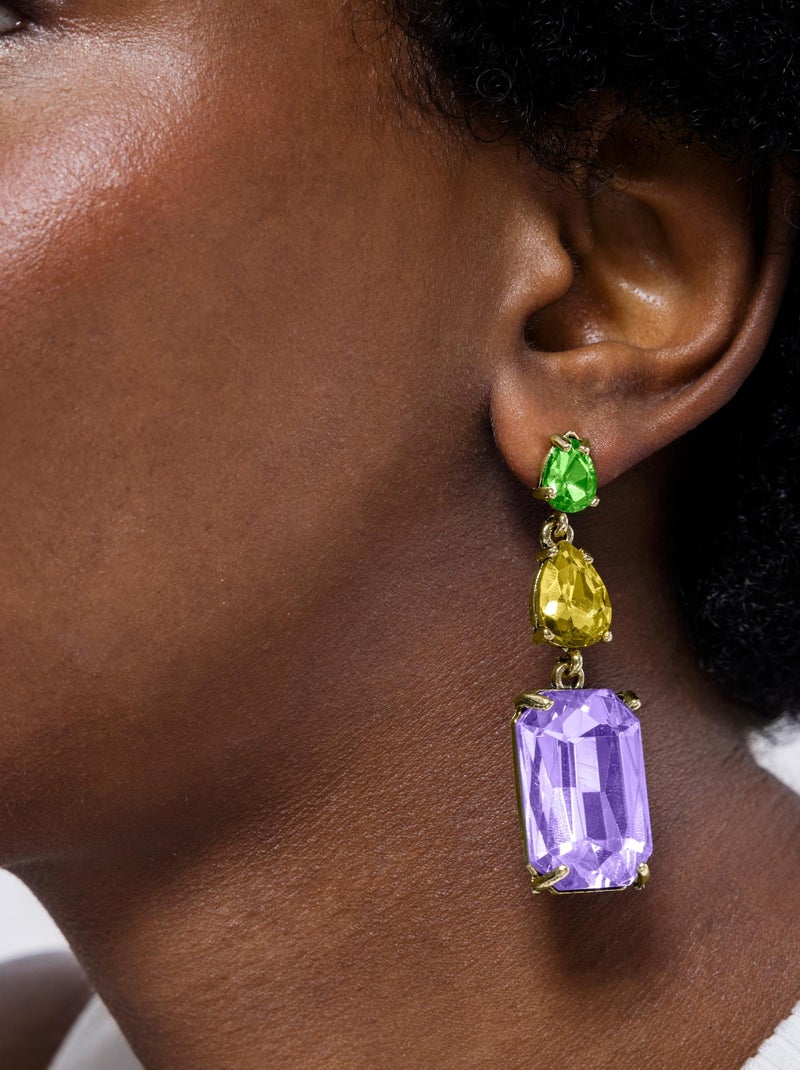 Boucles d'oreilles Luxenter Phiaqua en or jaune 18 carats Violet - Kiabi