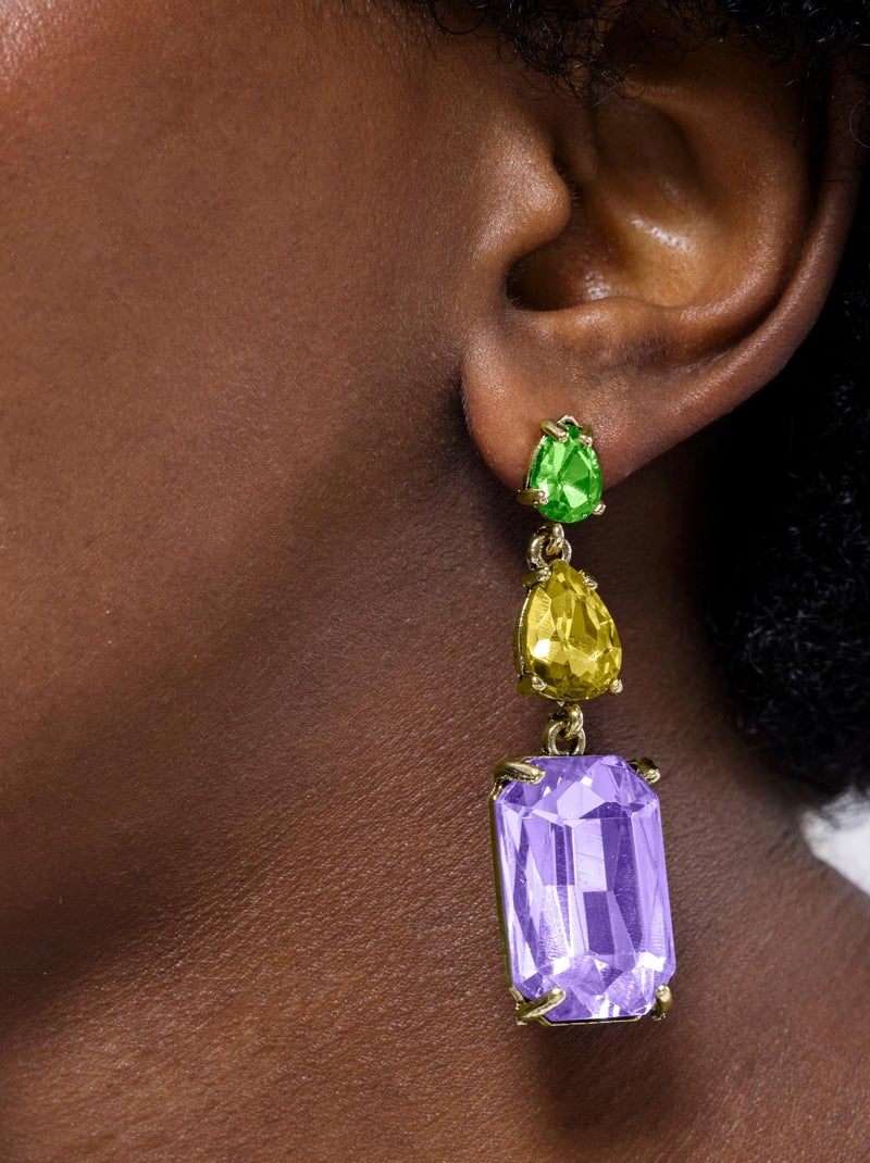 Boucles d'oreilles Luxenter Phiaqua en or jaune 18 carats Violet - Kiabi