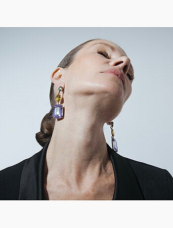 Boucles d'oreilles Luxenter Phiaqua et plaqué or 18k