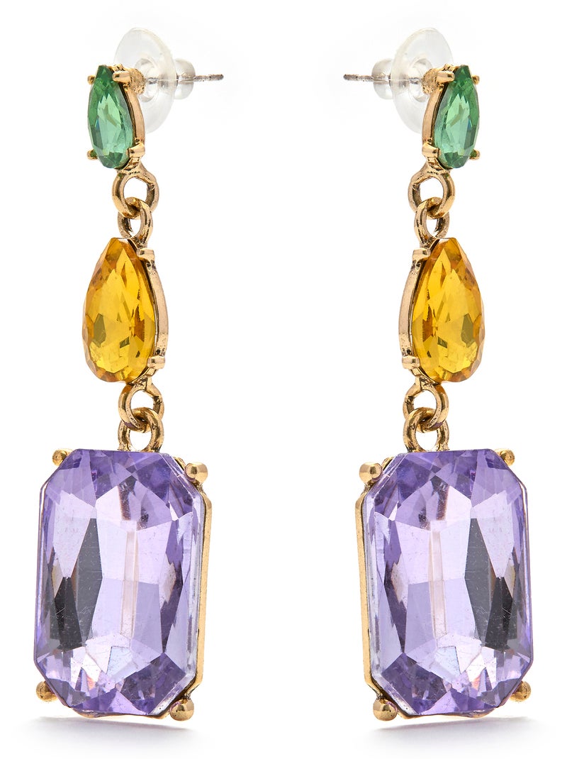 Boucles d'oreilles Luxenter Phiaqua et plaqué or 18k Violet - Kiabi