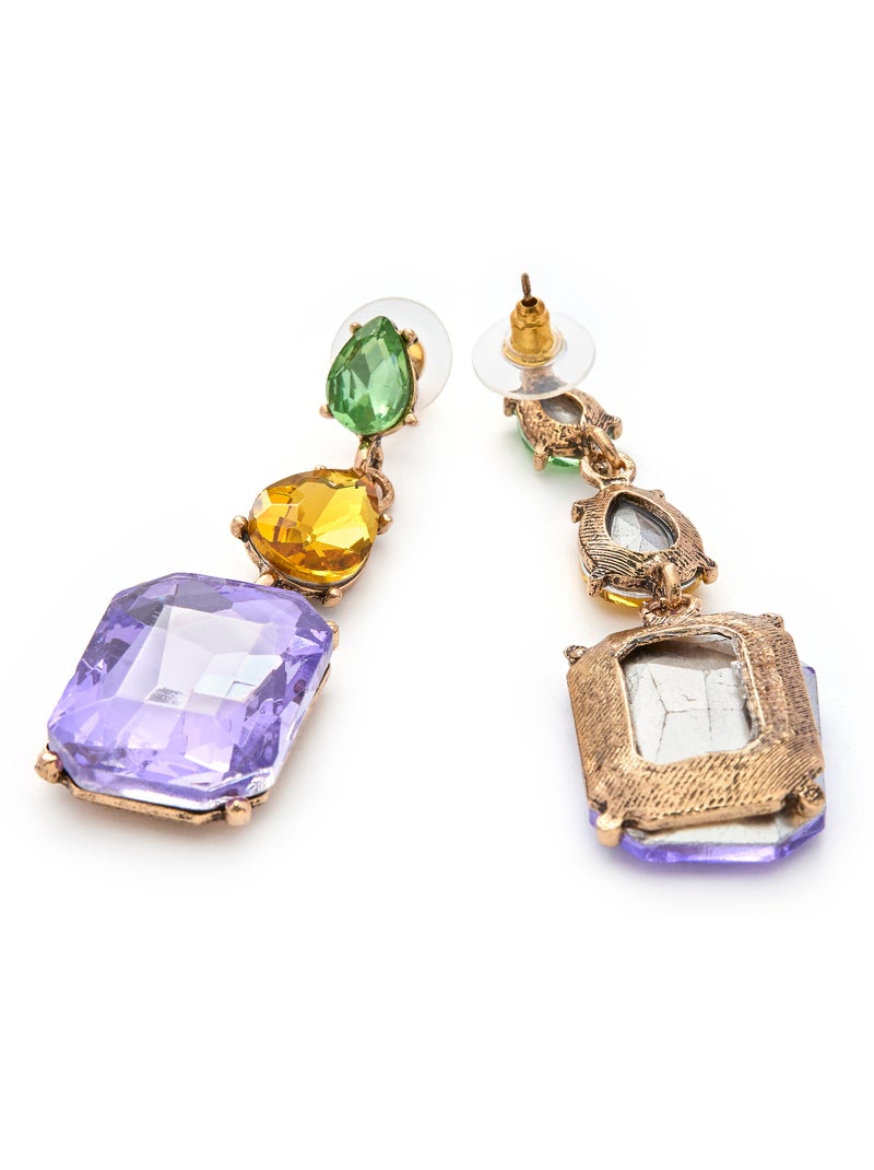 Boucles d'oreilles Luxenter Phiaqua et plaqué or 18k Violet - Kiabi