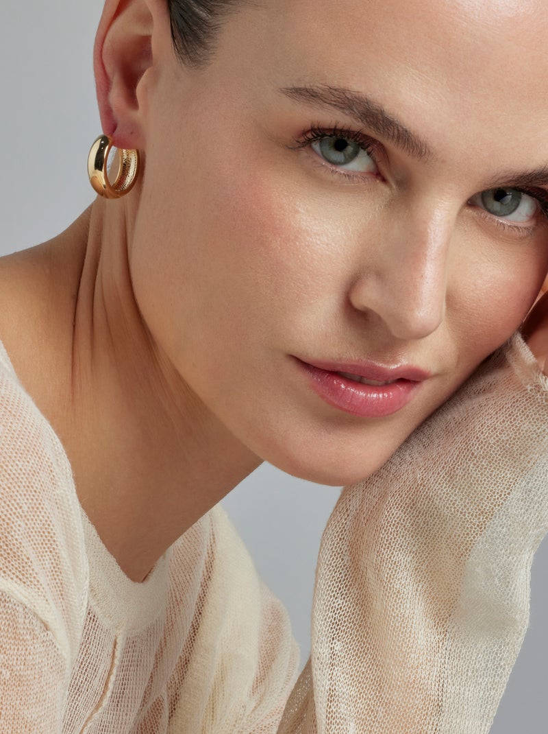 Boucles d'oreilles Luxenter plaqué or jaune 18 carats - Apruk Doré - Kiabi