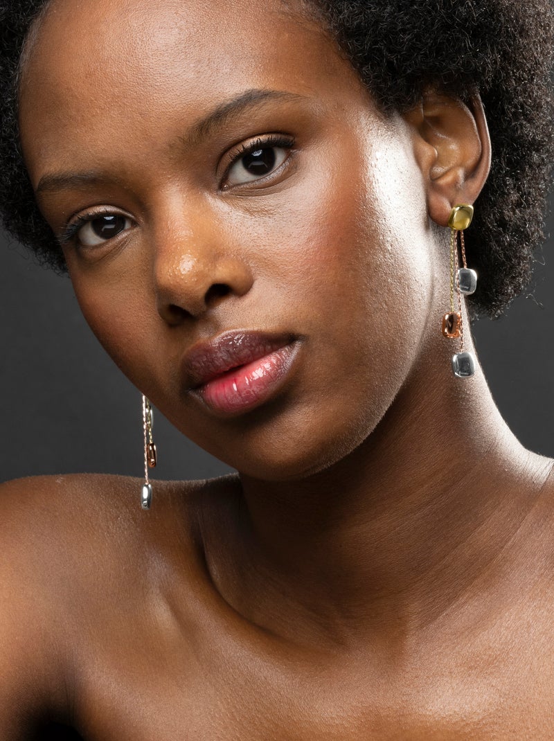 Boucles d'oreilles Luxenter plaqué or jaune 18 carats - Daphus Multicolore - Kiabi