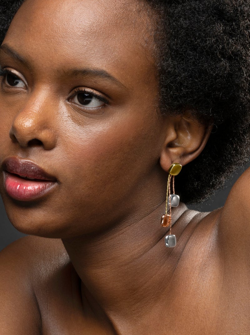 Boucles d'oreilles Luxenter plaqué or jaune 18 carats - Daphus Multicolore - Kiabi