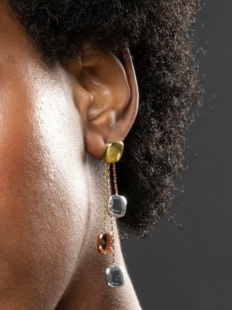 Boucles d'oreilles Luxenter plaqué or jaune 18 carats - Daphus Multicolore - Kiabi